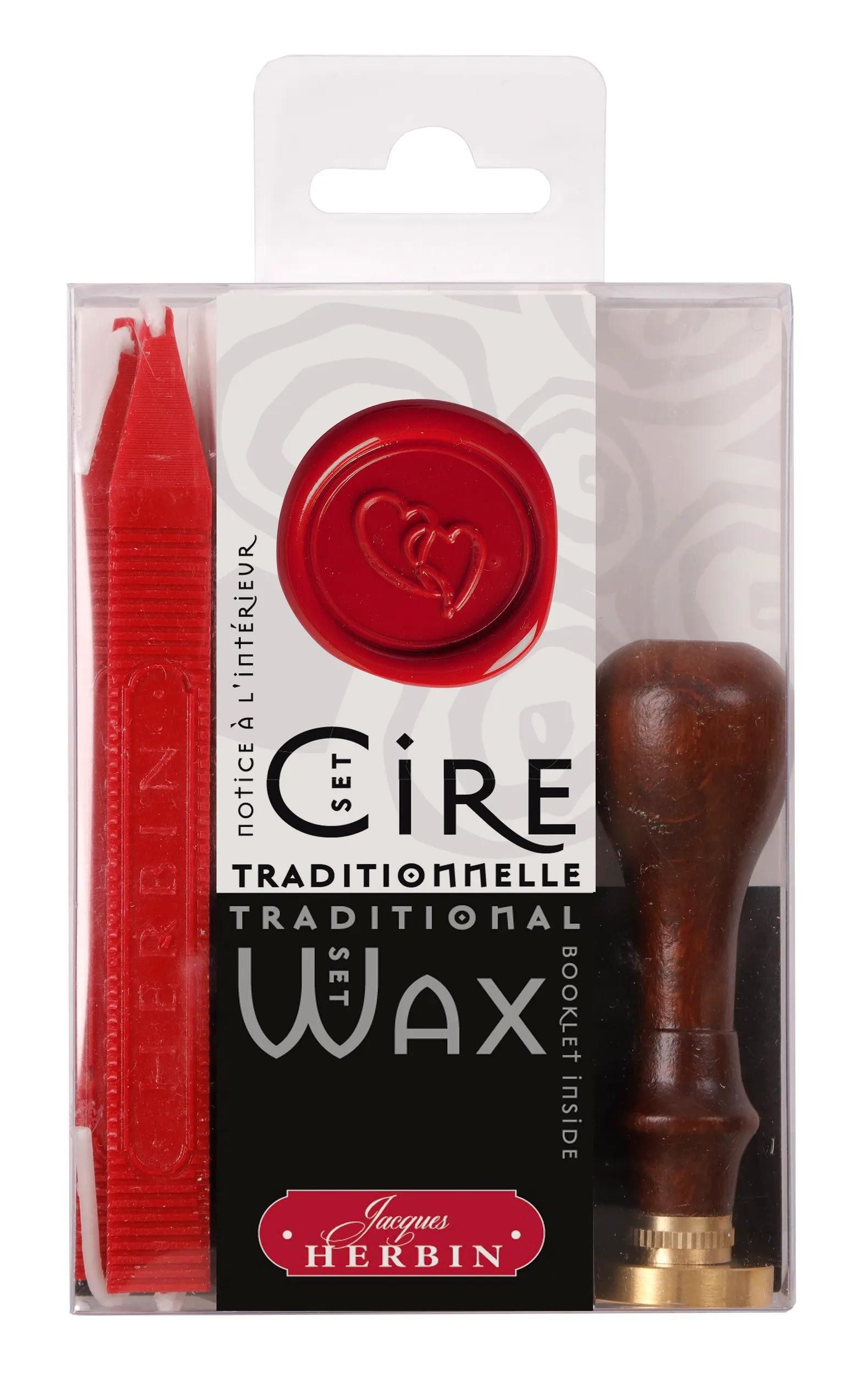 Herbin Stempel 2x Set Traditionelles Siegelwachs - Herz 45201T, ENCRES