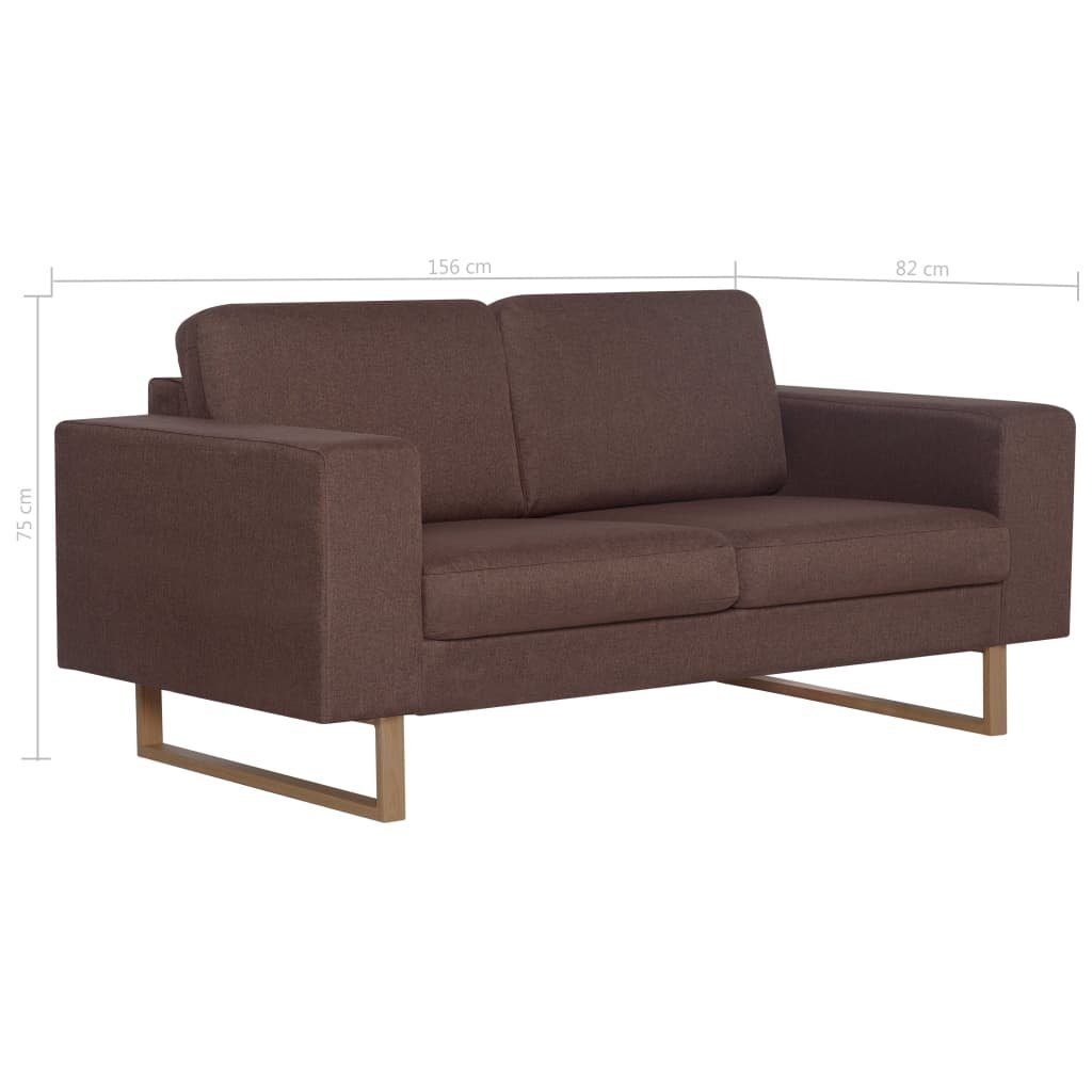 Braun Stoff 2-Sitzer-Sofa vidaXL Couch Sofa