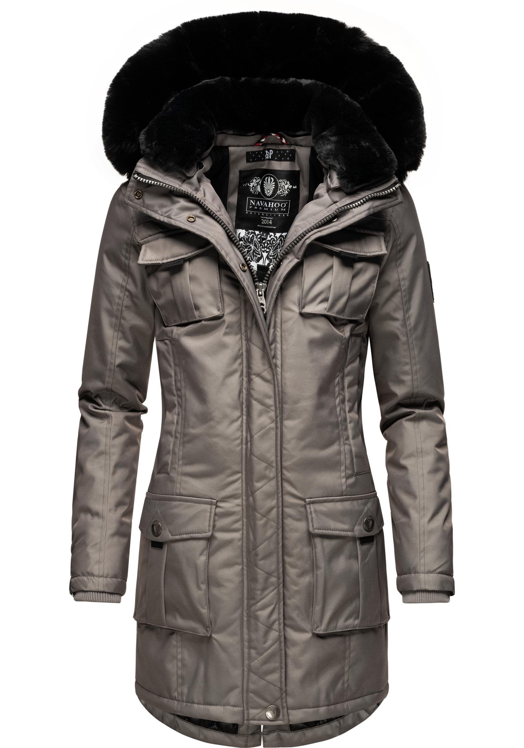 blue jacket with fur hood mens