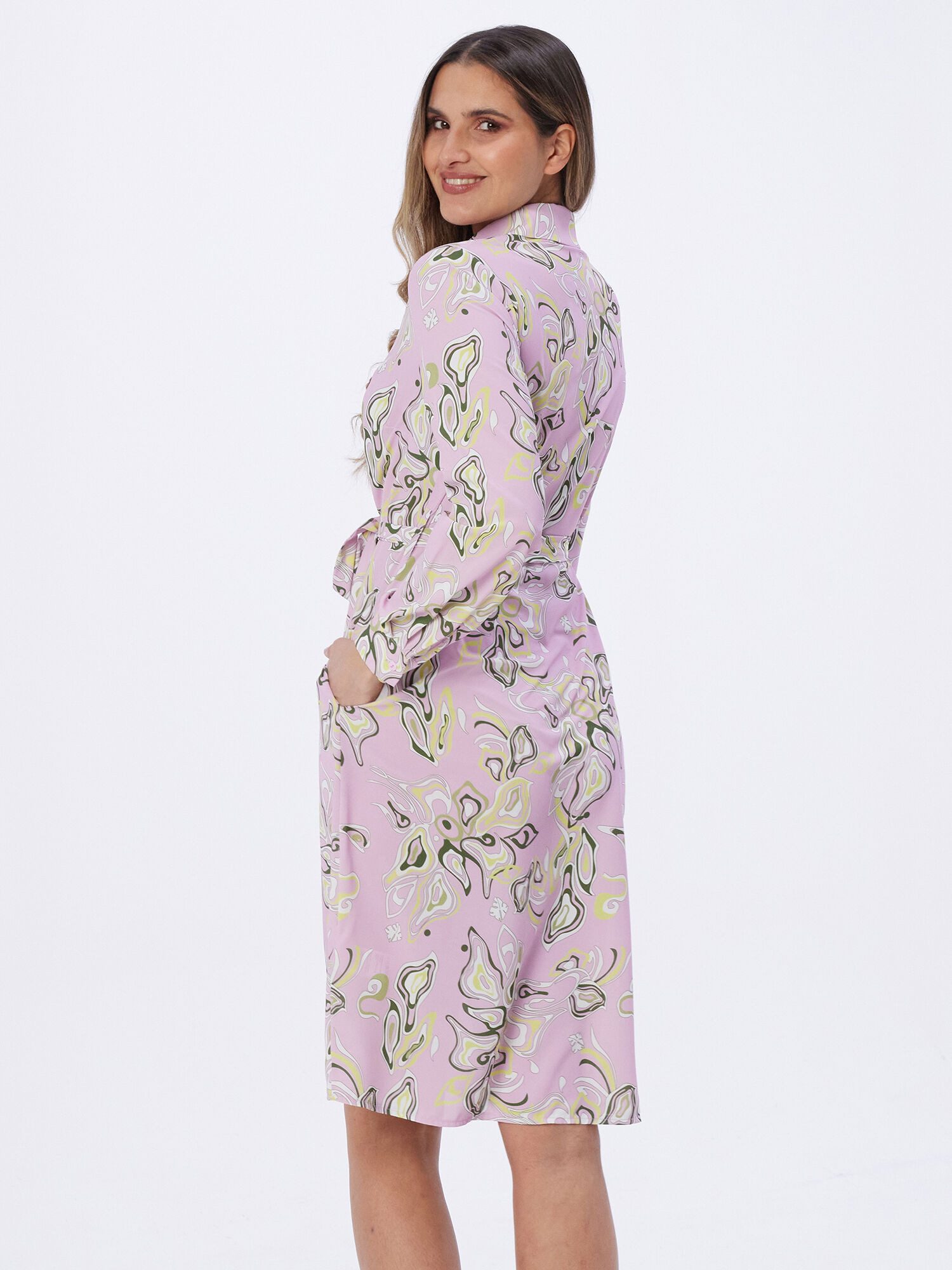 MIALUSSO Shirtkleid Hemdblusenkleid mit abstraktem Muster günstig online kaufen