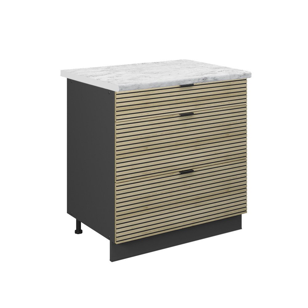 Vicco Küchenzeile R-Line, Weiß Hochglanz/Anthrazit, 350 günstig online kaufen