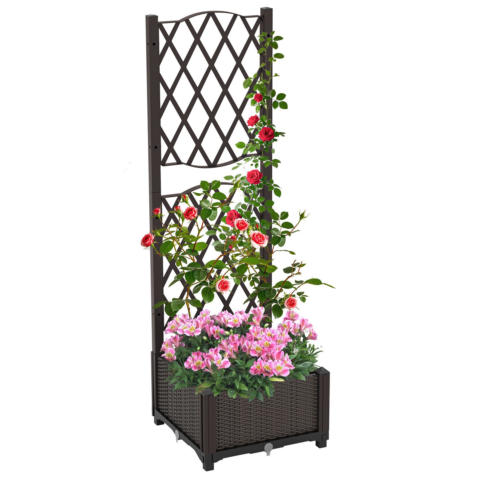 COSTWAY Blumenkasten, mit Rankgitter, Hochbeet mit günstig online kaufen