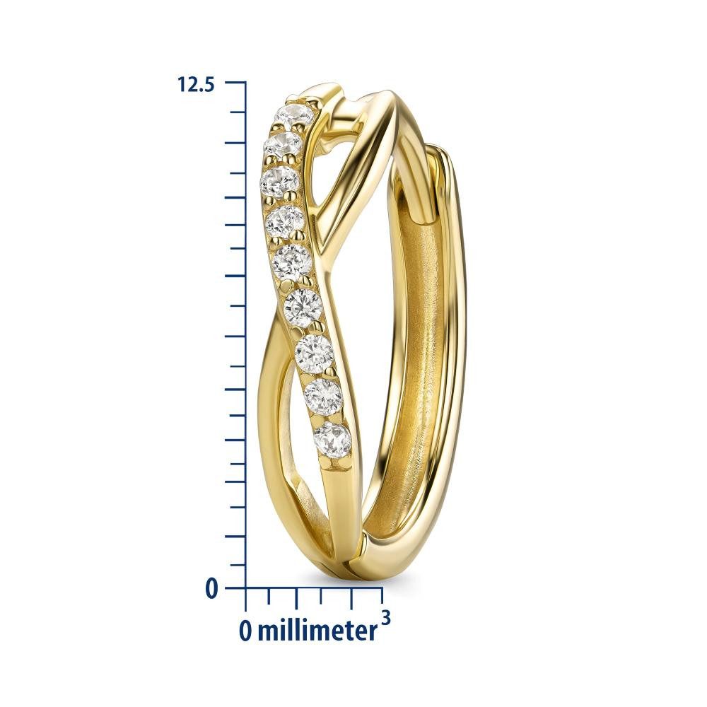 Miore Klappcreolen MAE9114E für Damen aus 9K (375) Gelbgold in 12,5 mm x 3 mm, mit 18 Zirkonia insgesamt 0,14 ct