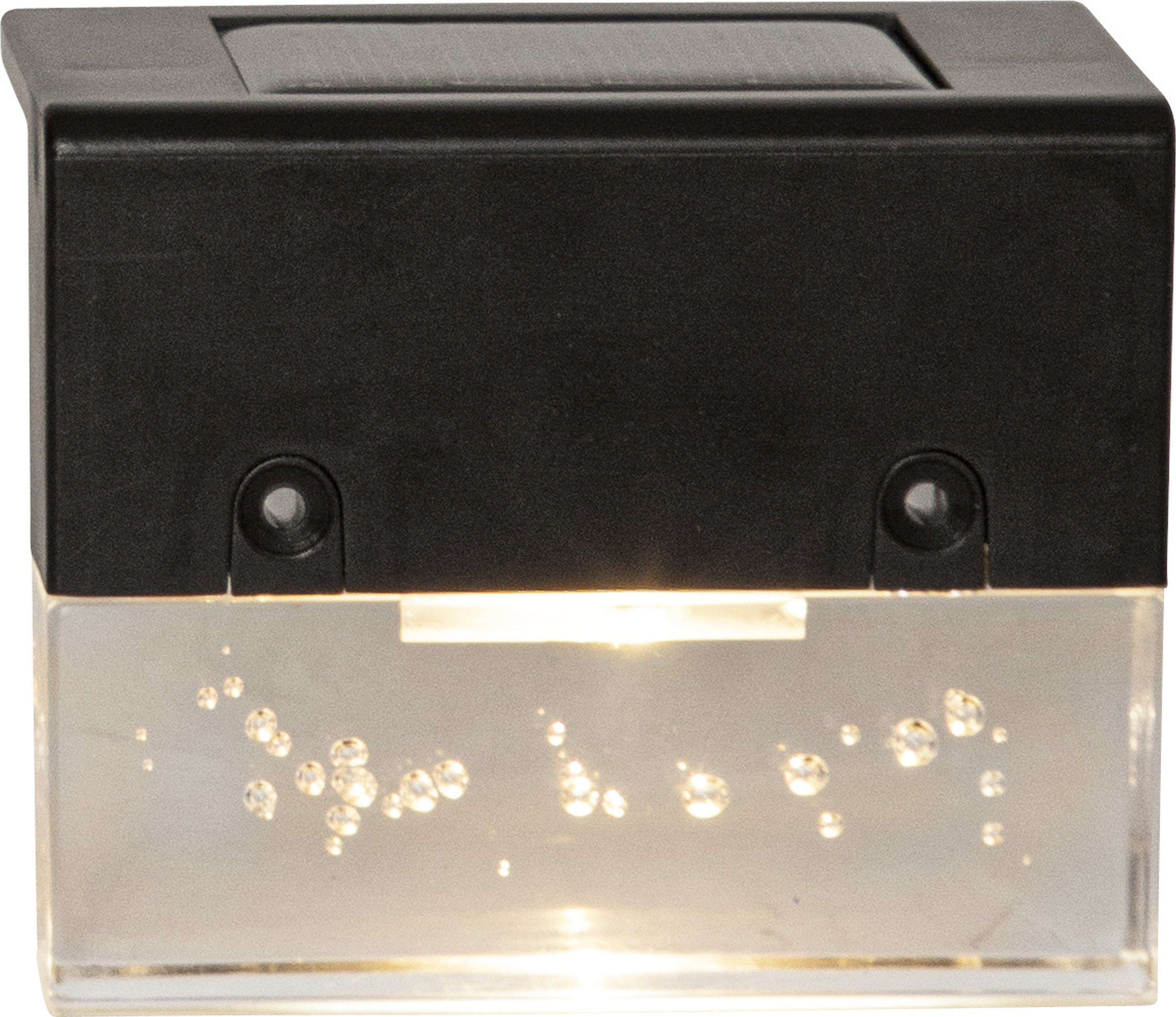 STAR TRADING LED Solarleuchte Solar-Wandleuchte Bubbly Fence, Tageslichtsensor, LED fest integriert, Warmweiß, 4er-Set, bubbly Acrylteil, Dämmerungssensor – Bild 4 von 5