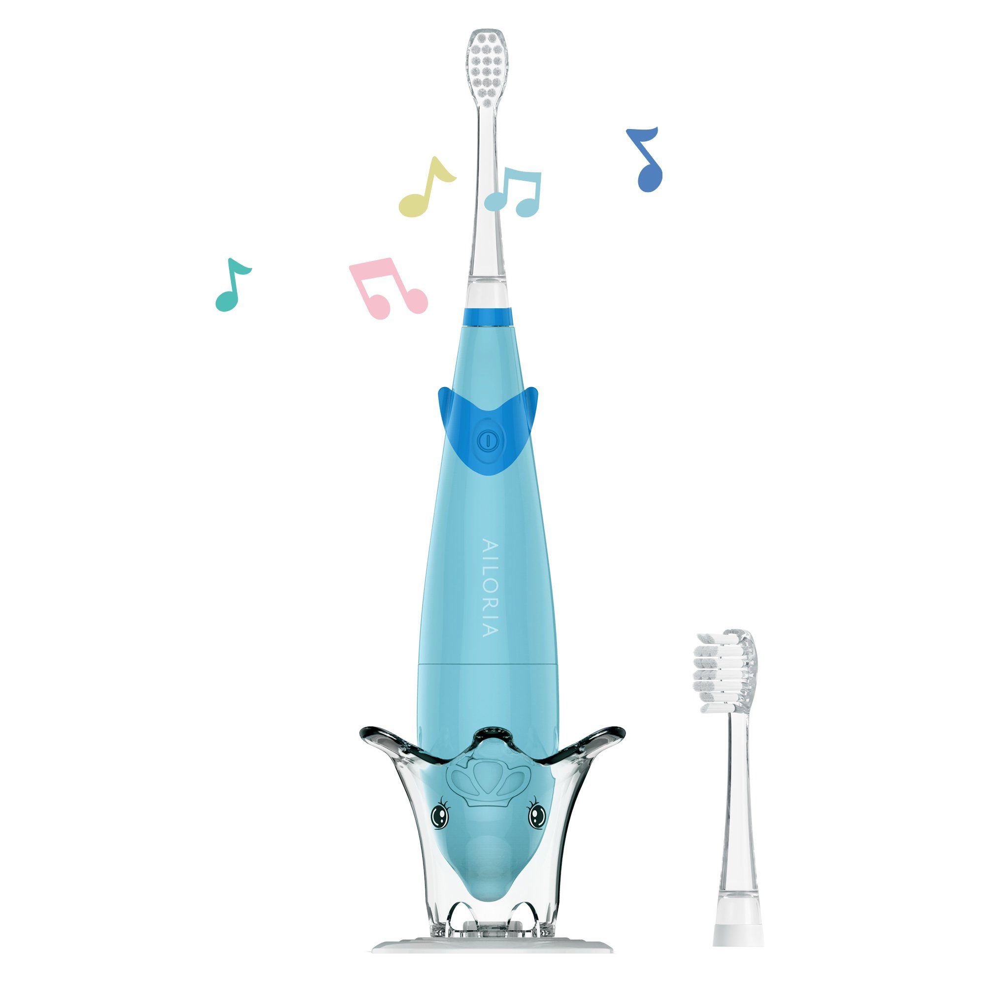 AILORIA Elektrische Kinderzahnbürste BUBBLE BRUSH Kinder-Schallzahnbürste, Schallzahnbürste in buntem Design, LED & Musik für Kinder