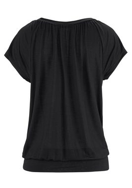 LASCANA V-Shirt mit breitem Gummizugbund