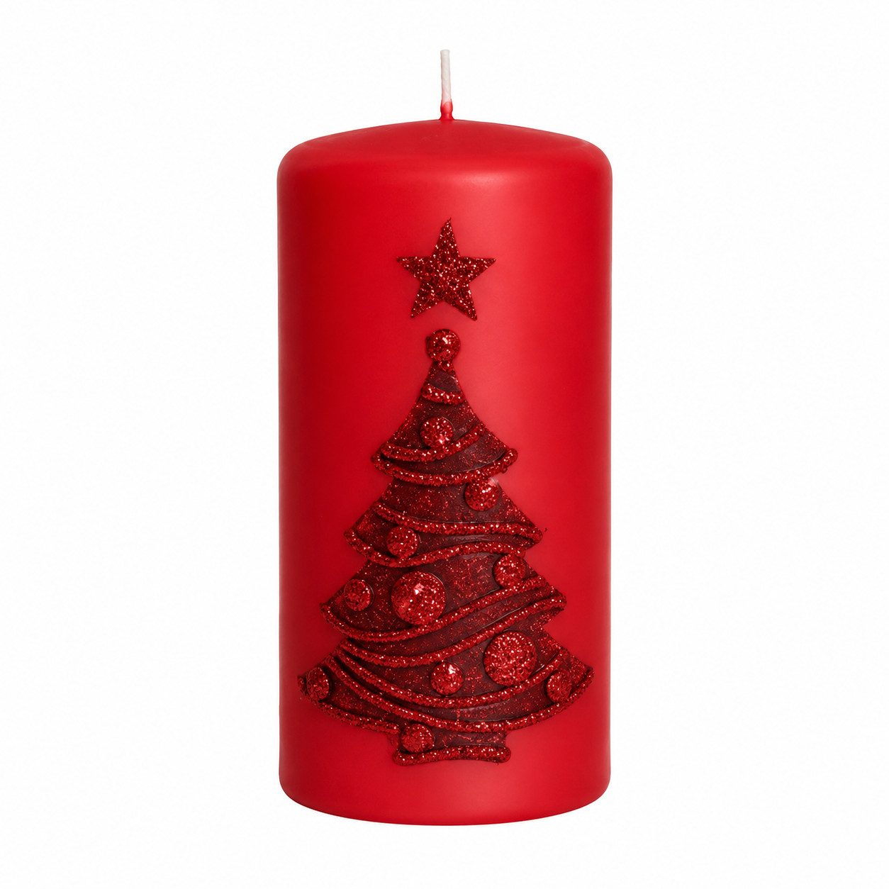 Kopschitz Kerzen Adventskerze Albero Flachkopfstumpen 12x6 cm, (Farbe: Rot), 4 Stück