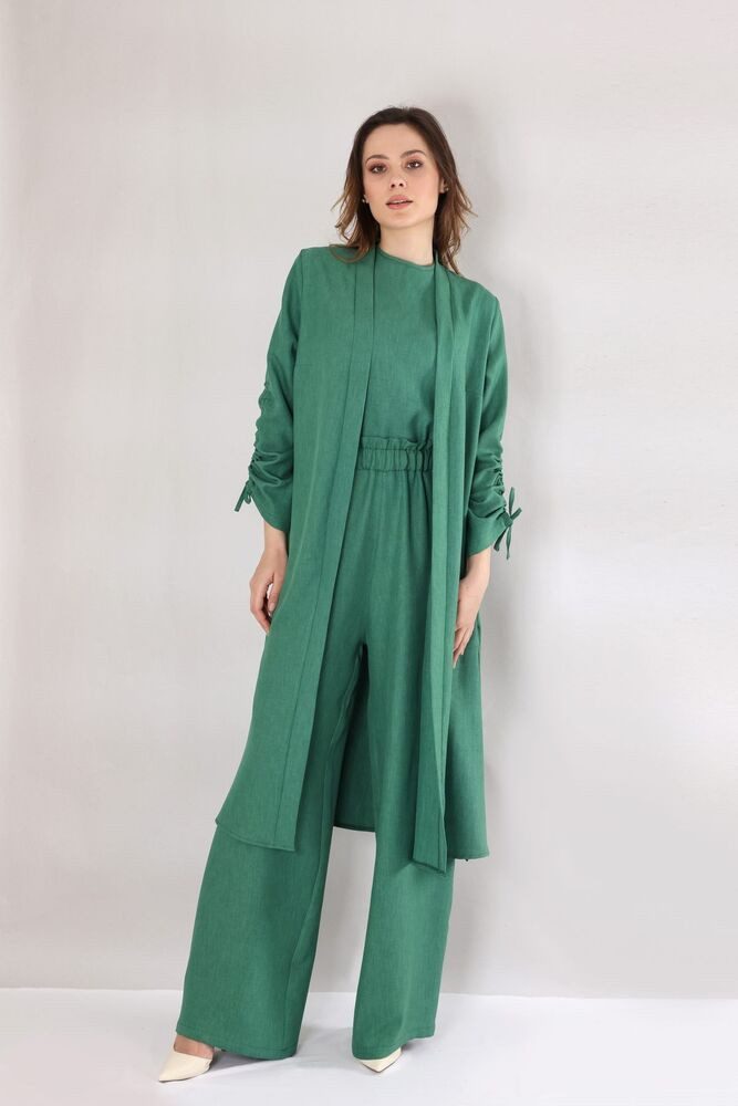 fashionshowcase Blusenkimono Damen Oversize-Kimono in Leinenoptik günstig online kaufen