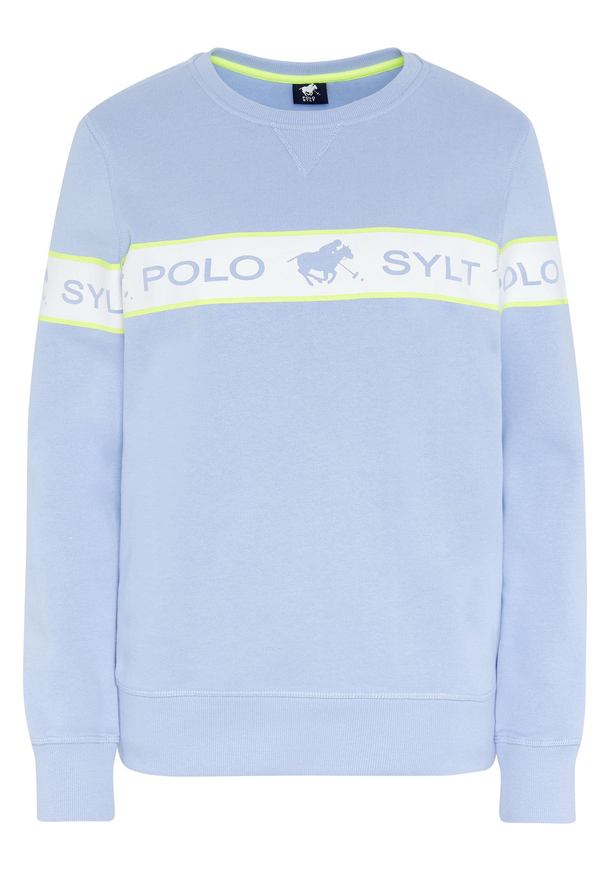 Polo Sylt Sweatshirt mit eingearbeitetem Logo-Kontraststreifen 16-3922 Brunnera Blue | Sweatshirts