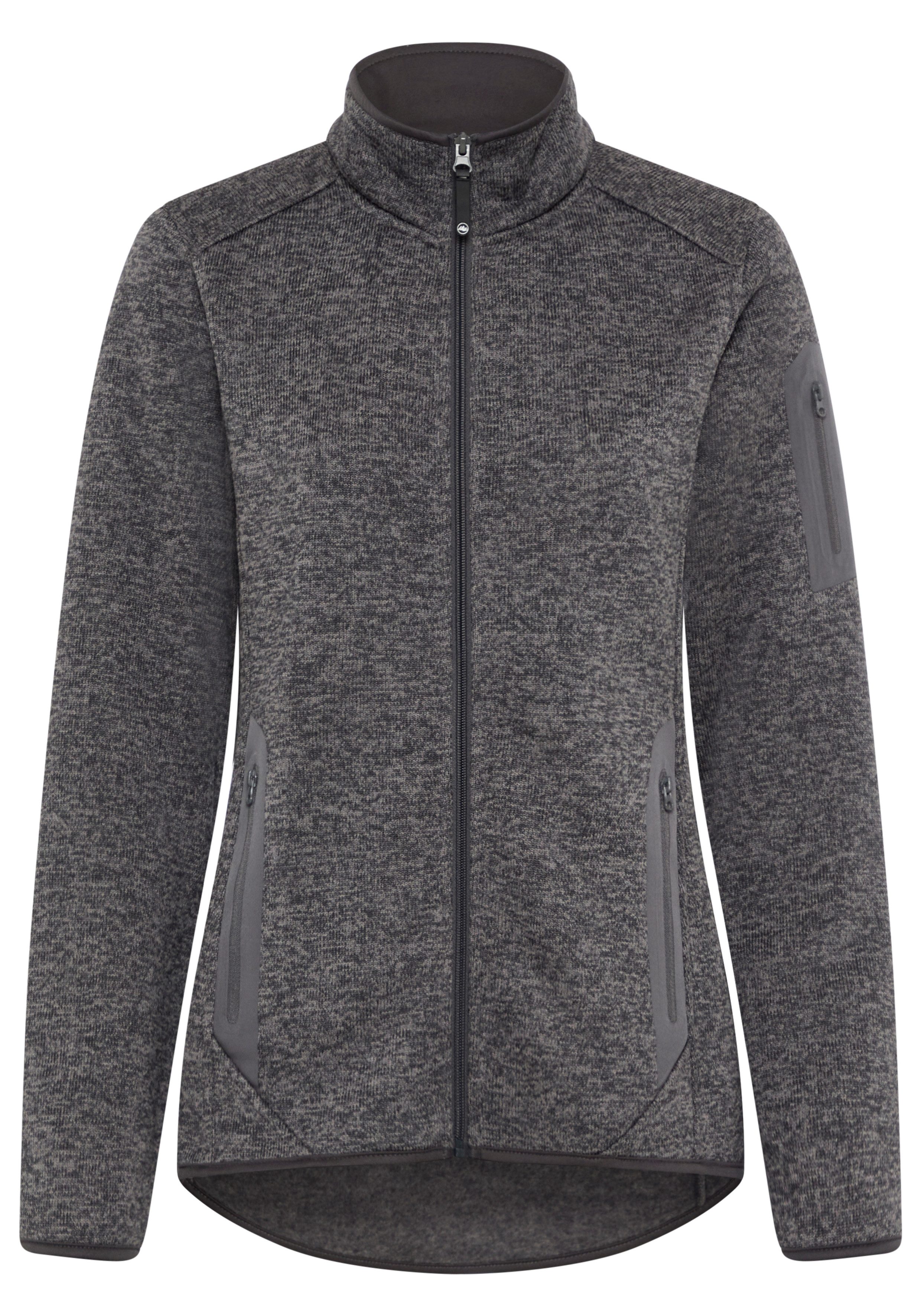 Polarino Strickfleecejacke mit Stehkragen und Kotrast-Reißverschlüssen – Bild 5 von 5
