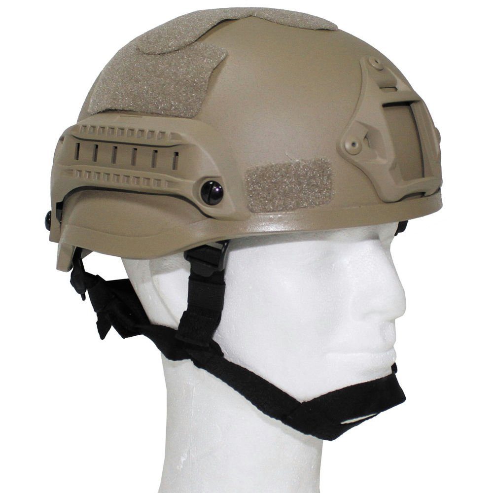 Mil-Tec Schutzhelm US Gefechtshelm MICH W/Rail / Coyote Paratrooper