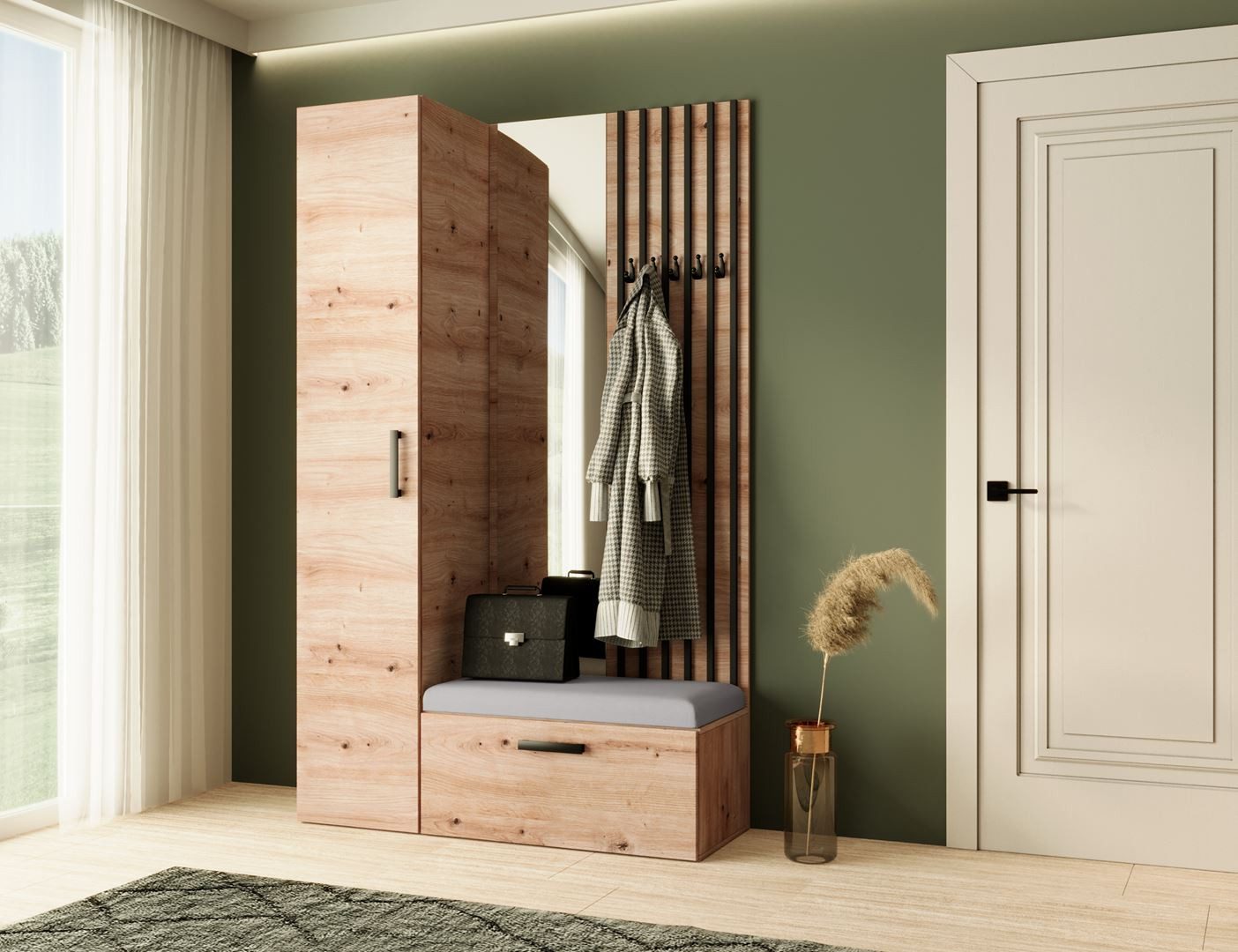 Beautysofa Garderobenschrank mit großem Spiegel und günstig online kaufen