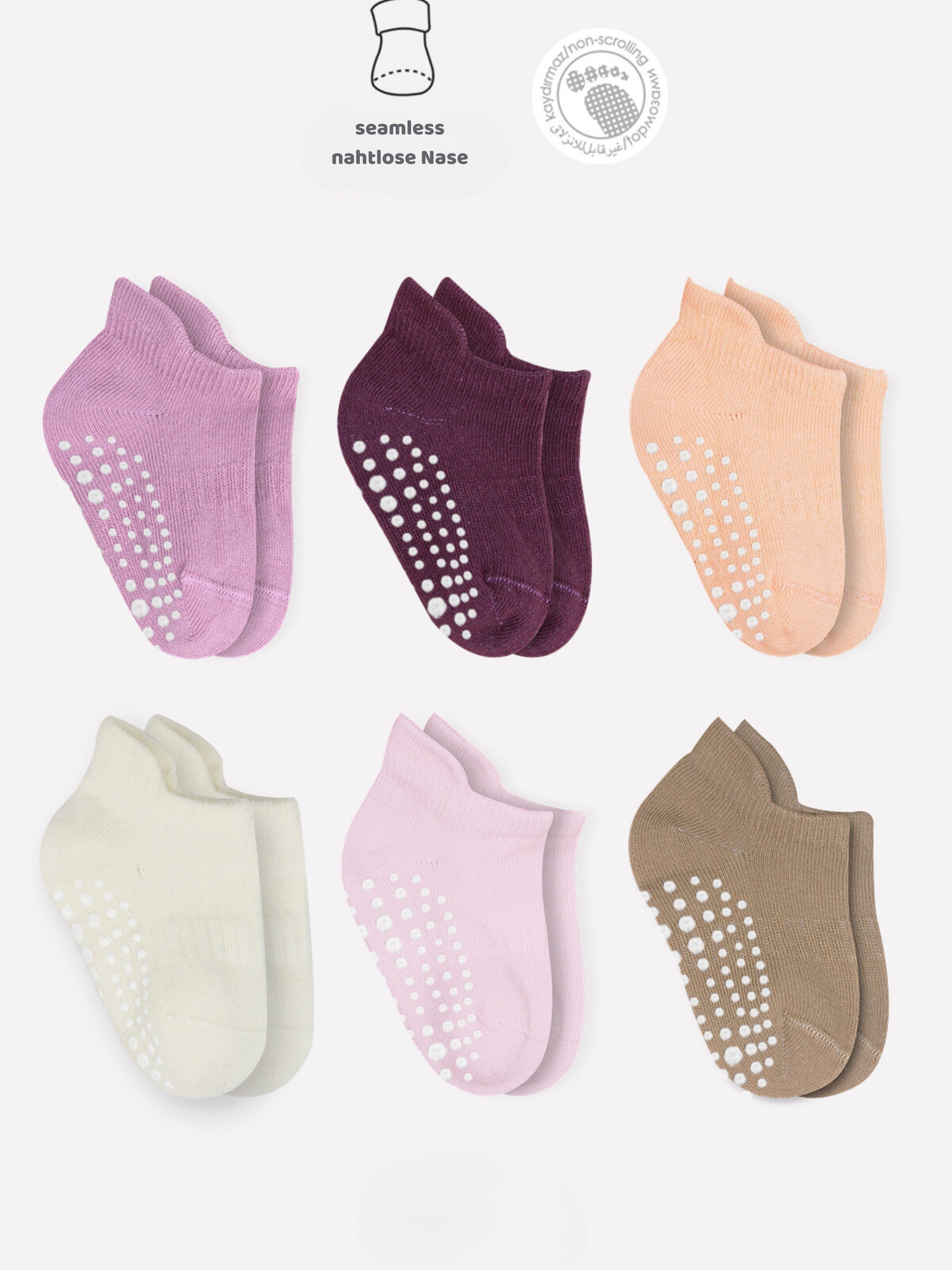 bistyle Sneakersocken (6er Pack) ABS für Babys Jungen Mädchen Babysocken Kurzsocken (Set, 6-Paar, 6er-Pack) Anti-Rutsch Bio-Baumwolle GOTS zertifiziert 0-6 Monate bis 2-3 Jahre