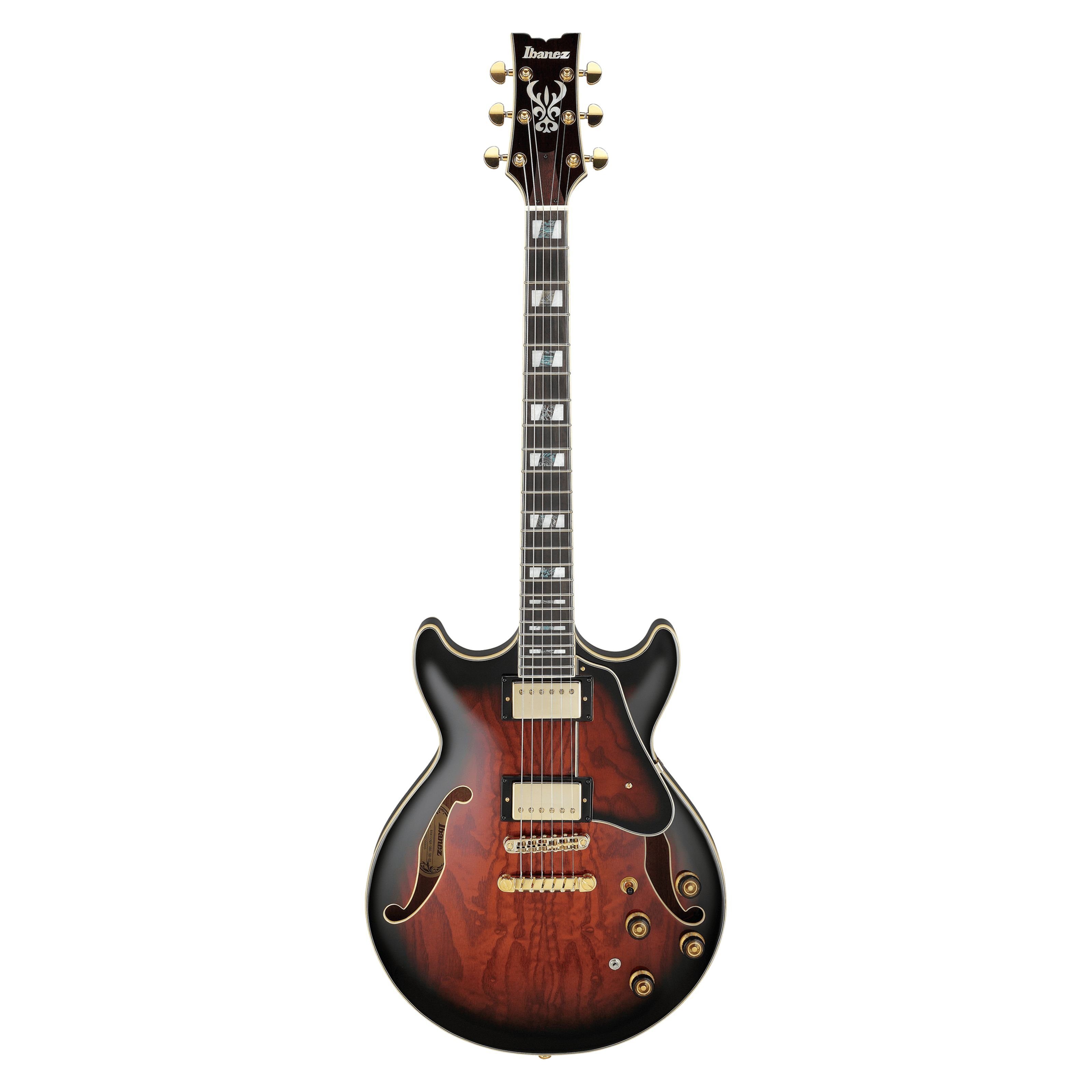 Ibanez Halbakustik-Gitarre, Halb-Akustik Gitarren, Semi Hollow-Modelle, AM153QA-DBS Dark Brown Sunburst - Halbakustik Gitarre