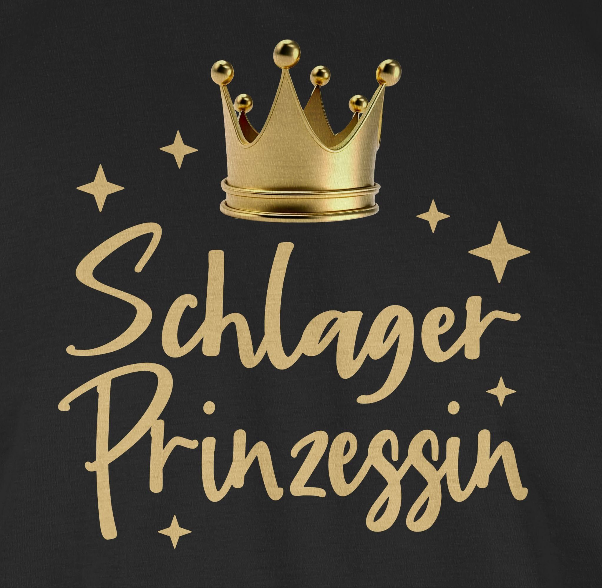 Volksmusik Schlager T-Shirt 01 Konzert Prinzessin - Schwarz Schlagerparty Shirtracer Schlager Party Outfit