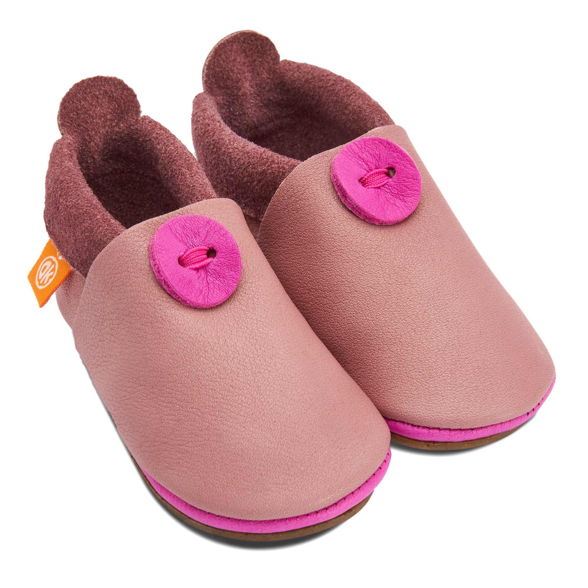 Orangenkinder® Klassik mit Sohle Kinder Hausschuh pflanzlich gegerbtes Leder, Made in Germany, Kindergartenschuh