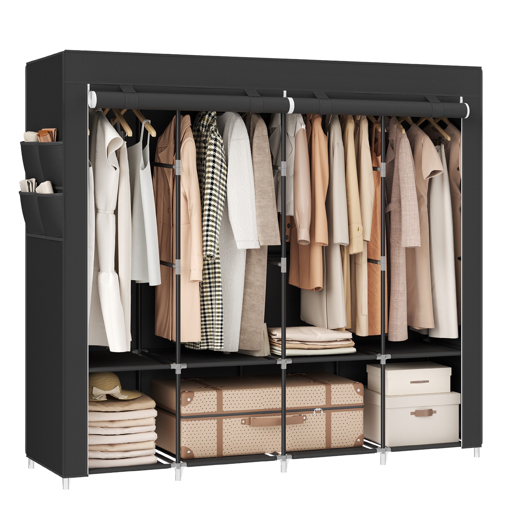 SONGMICS Kleiderschrank Stoffschrank, 4 Hängefächer, mit günstig online kaufen