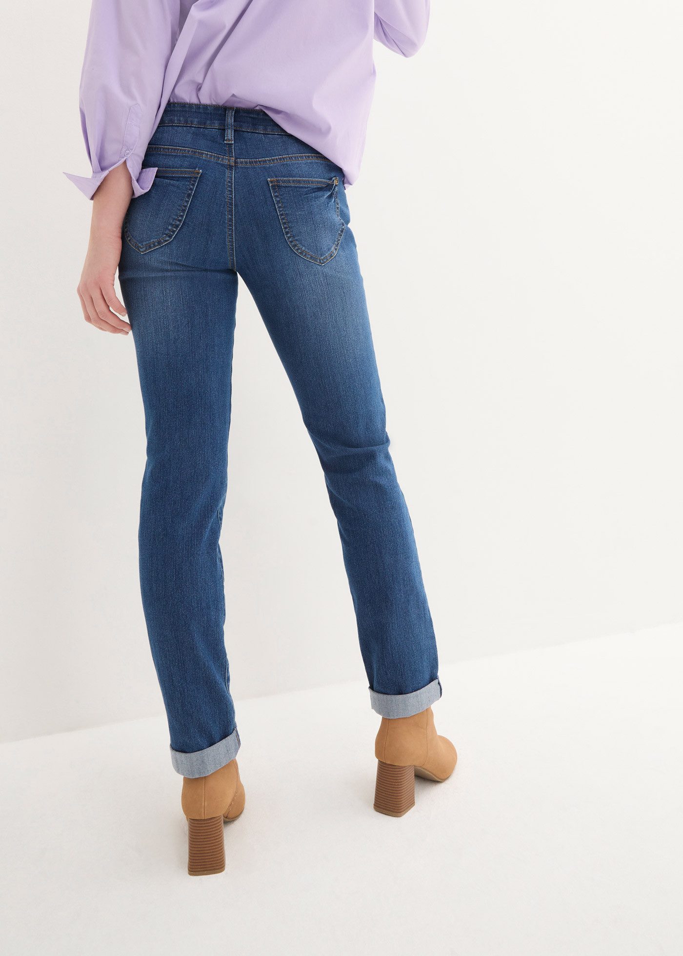 bonprix Straight-Jeans Regular Fit, mit Aufschlag, im Five-Pocket-Style günstig online kaufen