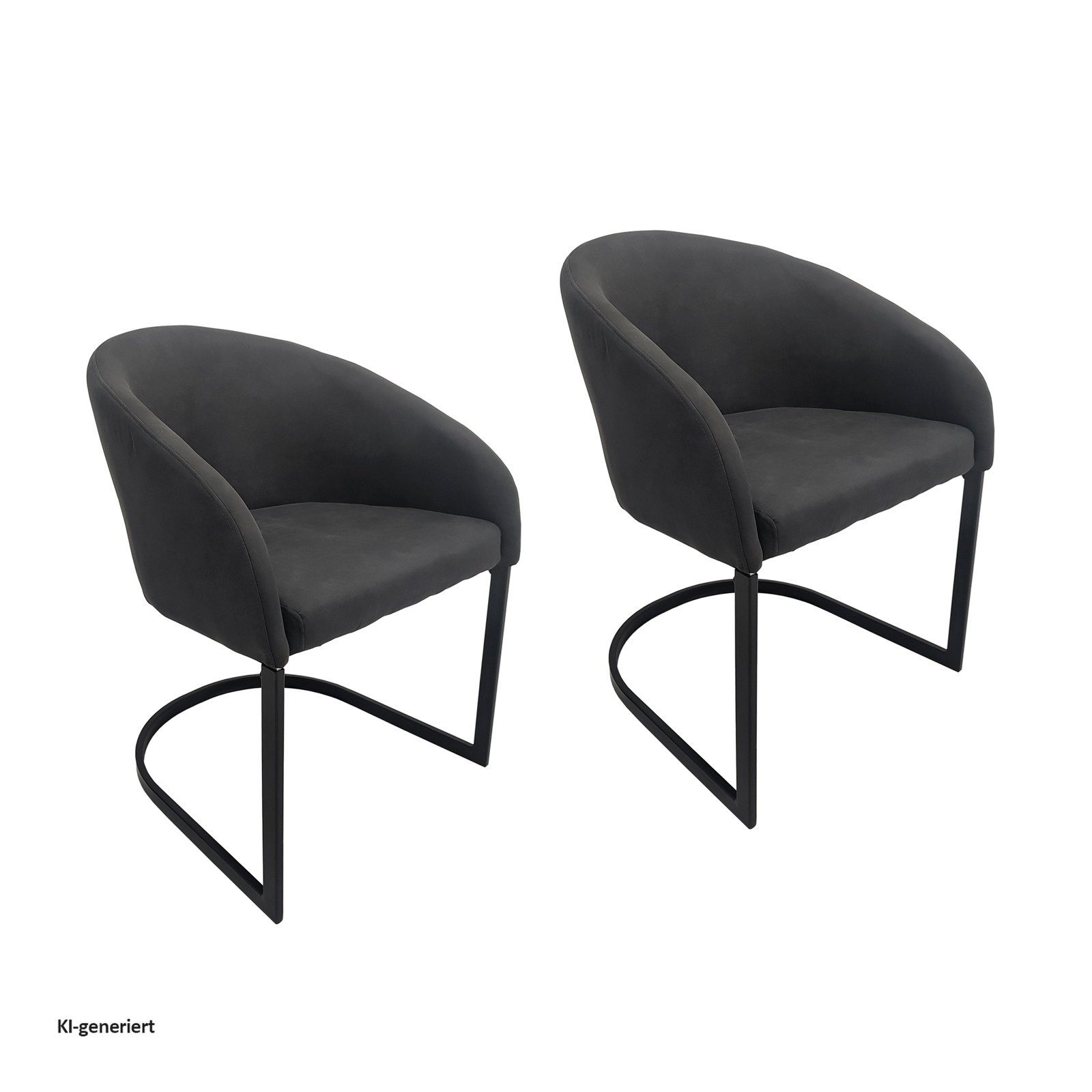 HTI-Living Esszimmerstuhl Esszimmerstuhl 2er Set Vemal Schwarz (Set, 2 St), Schwingstuhl Küchenstuhl