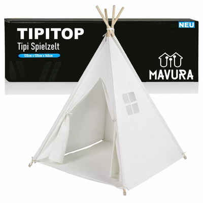 MAVURA Tipi-Zelt TIPITOP Kinder Tipi Zelt Tippi Spielzelt Kinderzelt Kinderzimmer, mit Fenster 120x120x140