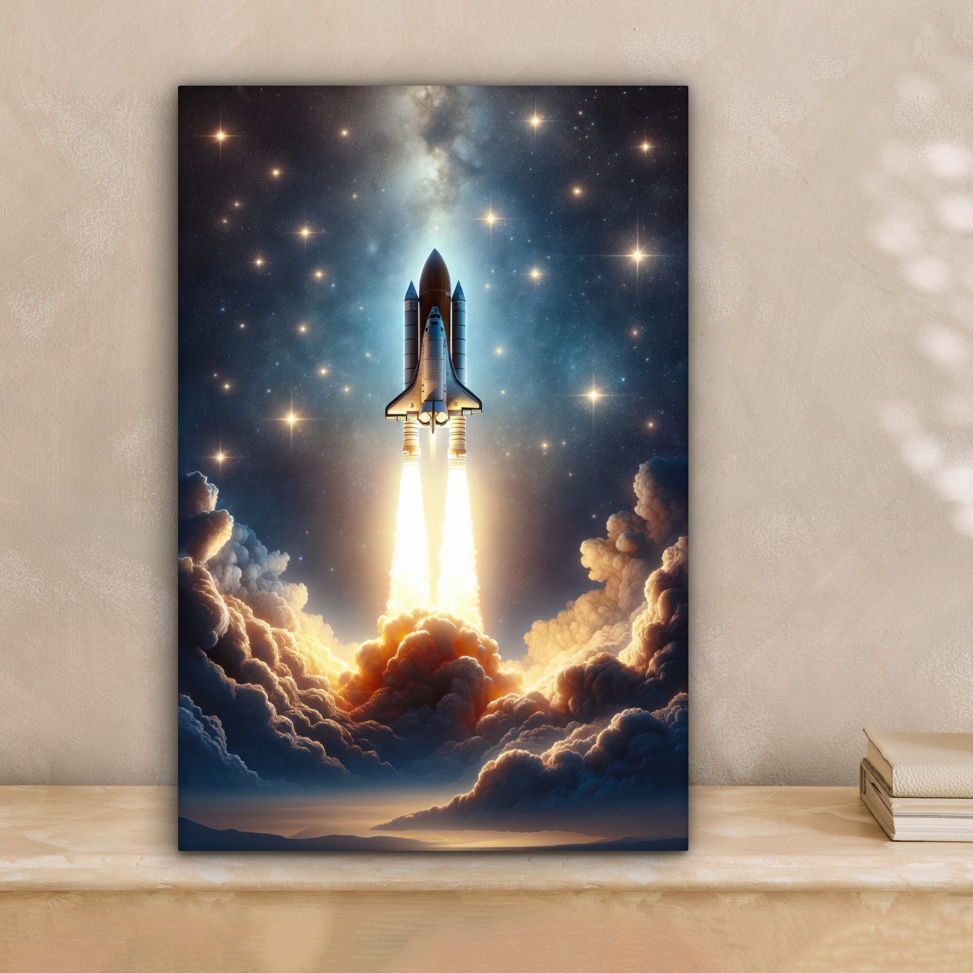 OneMillionCanvasses® Leinwandbild Weltall - Rakete - Weltraum - Sterne, Fot günstig online kaufen