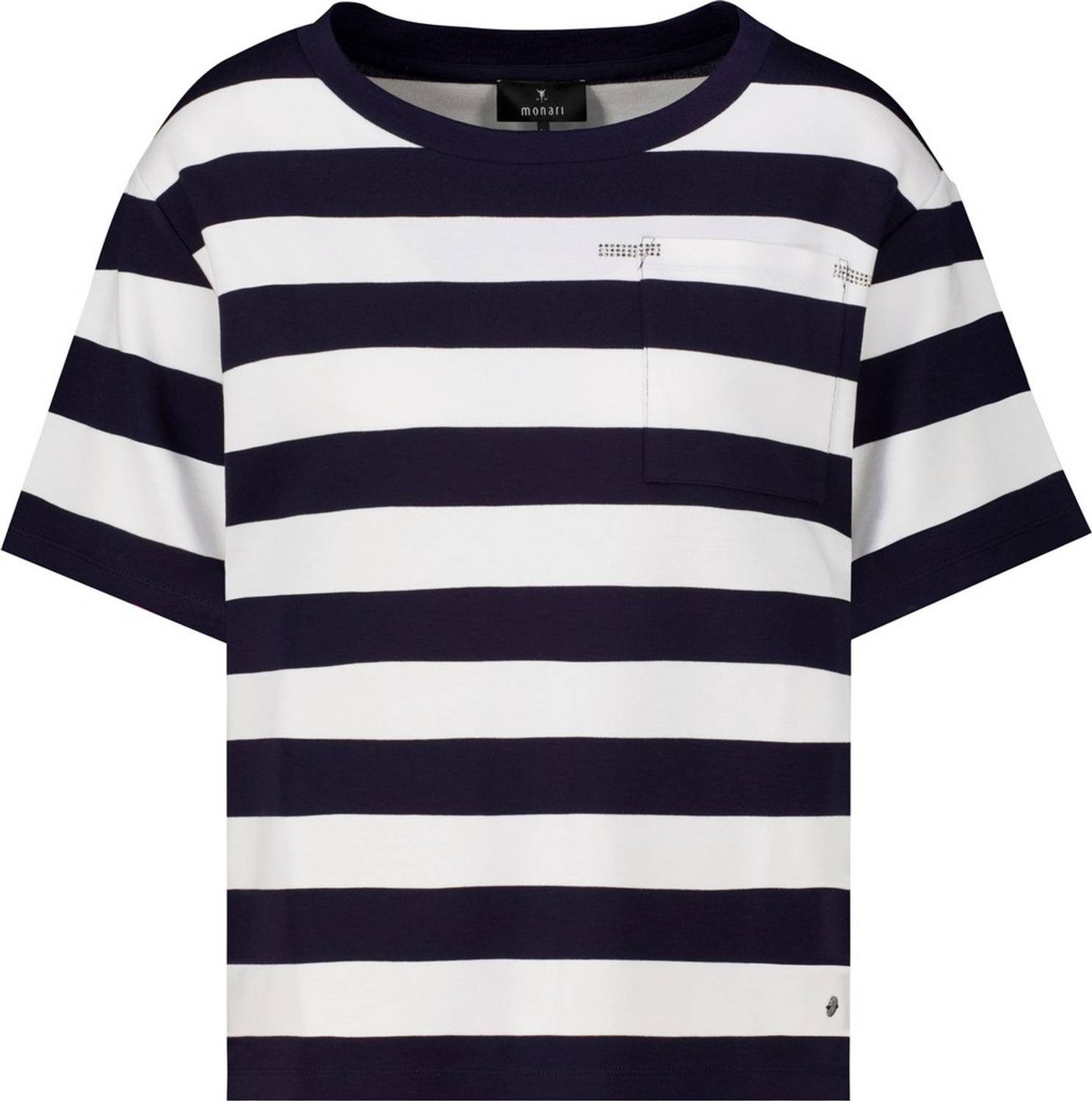 Monari T-Shirt 410775 trendige Streifenmuster