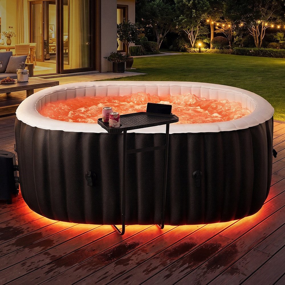 Meulbaty Whirlpool Aufblasbarer Whirlpool für 2 Personen mit Massagedüsen, (1-tlg), für den Außenbereich, 190 x 120 x 66 cm