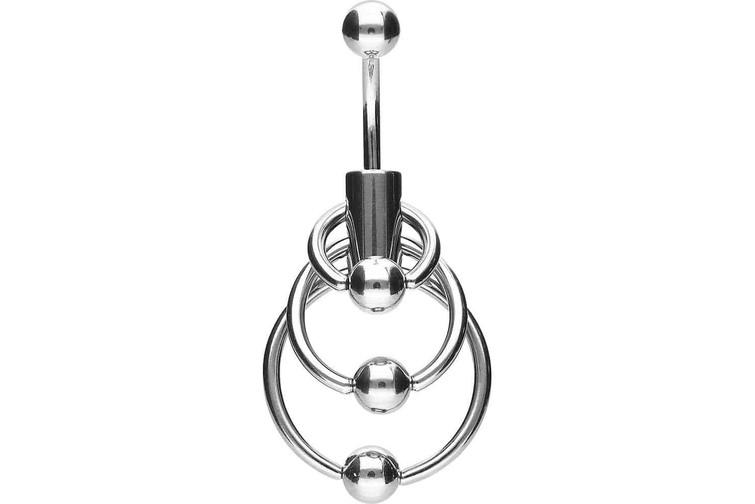 PIERCINGLINE Bauchnabelpiercing Chirurgenstahl Bananabell 3 KLEMMKUGELRINGE günstig online kaufen
