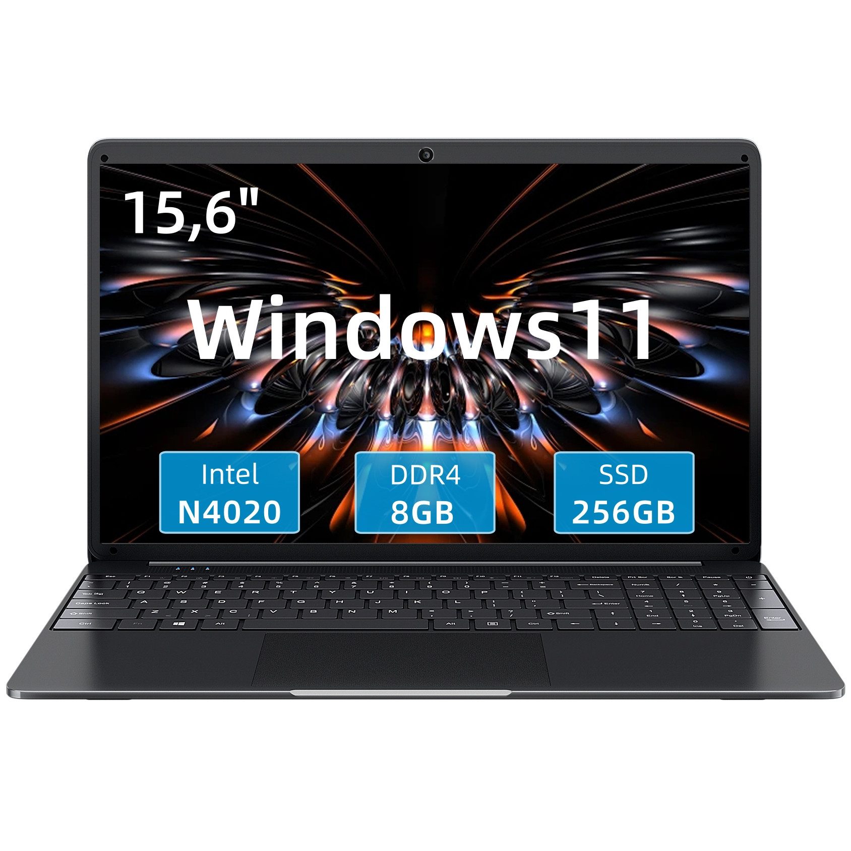 MENGHU 15,6" Laptop 8GB RAM 256GB SSD Dual-Core 1366x768 IPS 7200mAh Notebook (N4020, 256 GB SSD, Intel® UHD Graphics 600)