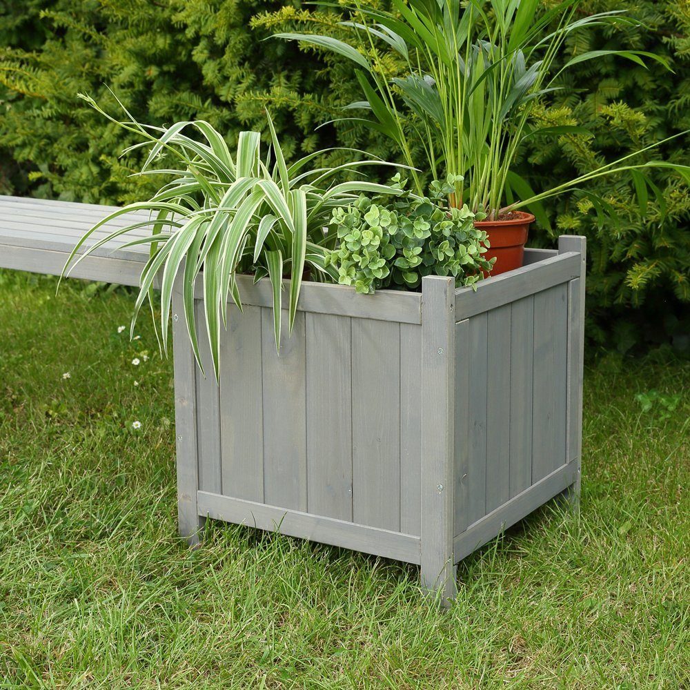 Parkbank mit Sitzbank Braun 2in1 Melko Gartenbank Blumenkästen Blumenkasten Grau, oder Gartenbank Imprägniert Pflanzkasten 2 Schwarz, Gartenmöbel Weiß Holzbank Holz (Stück), aus in