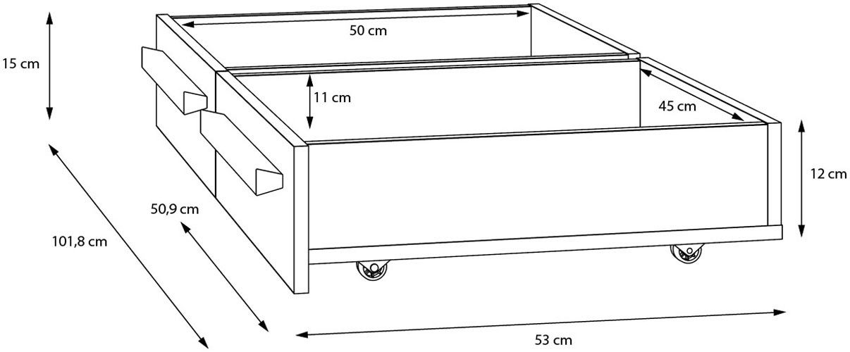 FORTE Bettschubkasten Surfino