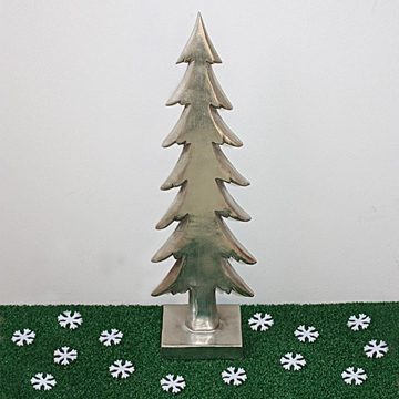 440s Weihnachtsfigur 440s Tannenbaum silberfarben Antik-Look ca 51,5 cm H