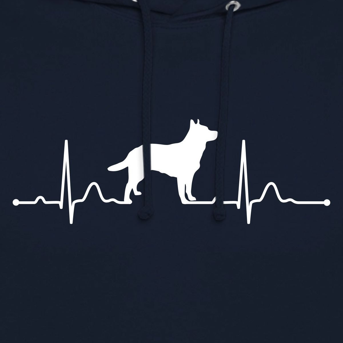 Spreadshirt Hoodie EKG Linie Mit Hund, Australian Cattle Dog Unisex Hoodie (1-tlg)