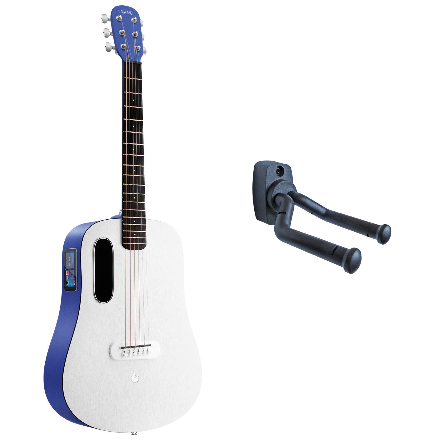 Westerngitarre Lava Music Gitarre ME Play 36 Zoll Deep Blue mit Wandhalterung