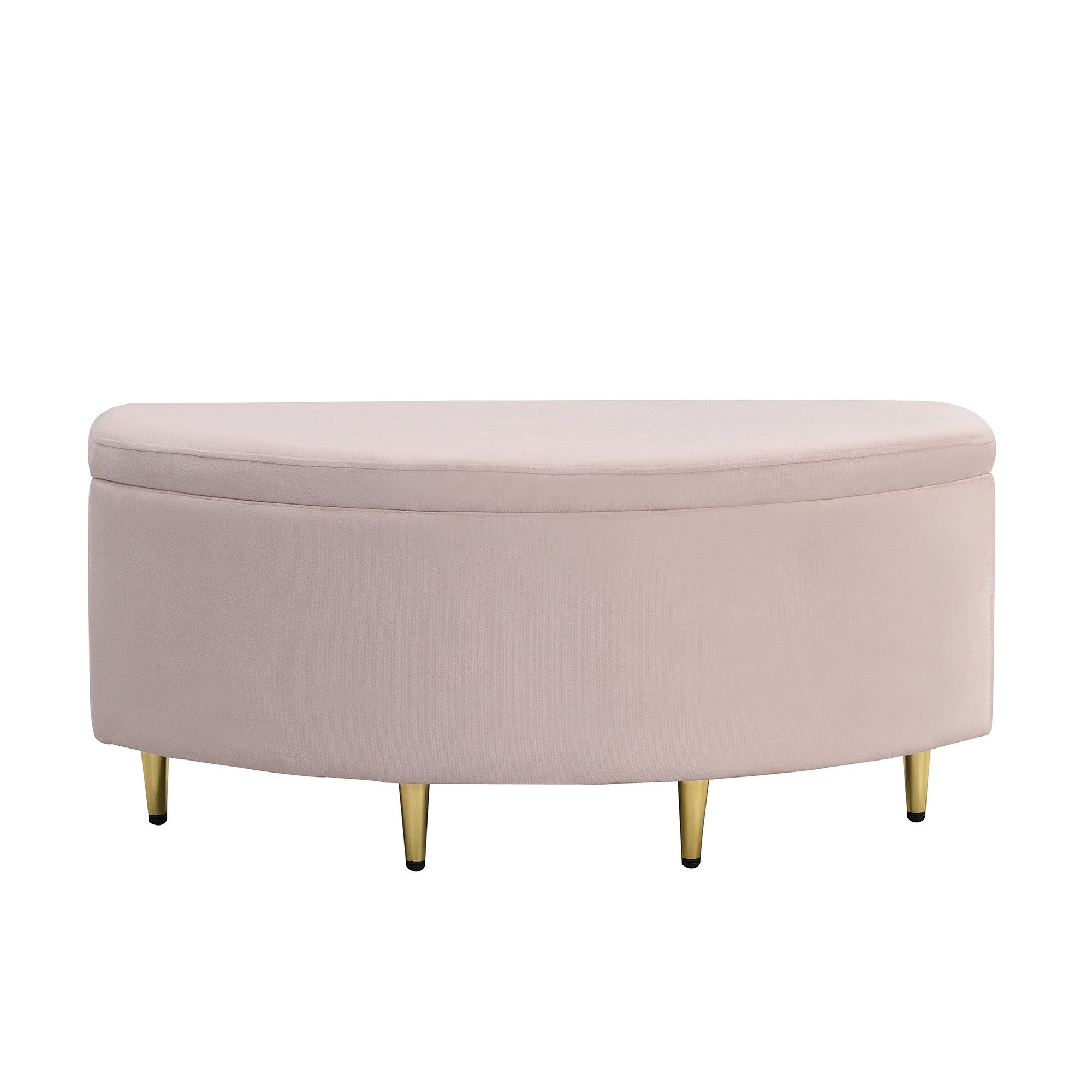 Flieks Polsterbank, Samt Polsterhocker mit Stauraum und Metallbeinen 90x40x42cm