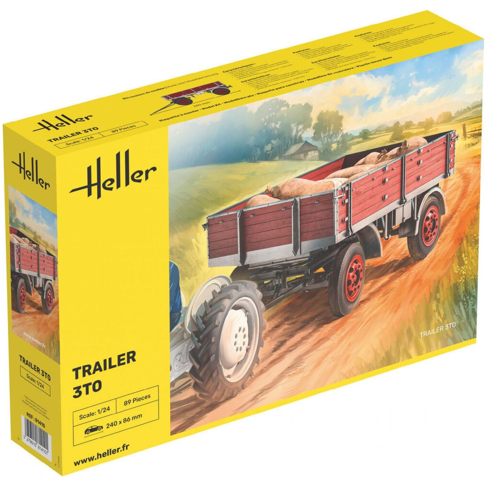 Heller Modellbausatz Trailer 3to / 1:24, Maßstab 1:24
