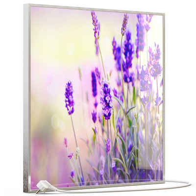 STEINFELD Heizsysteme Infrarotheizung, Glas Bild 350W-1200W, Inklusive Thermostat, 061 Lavendel