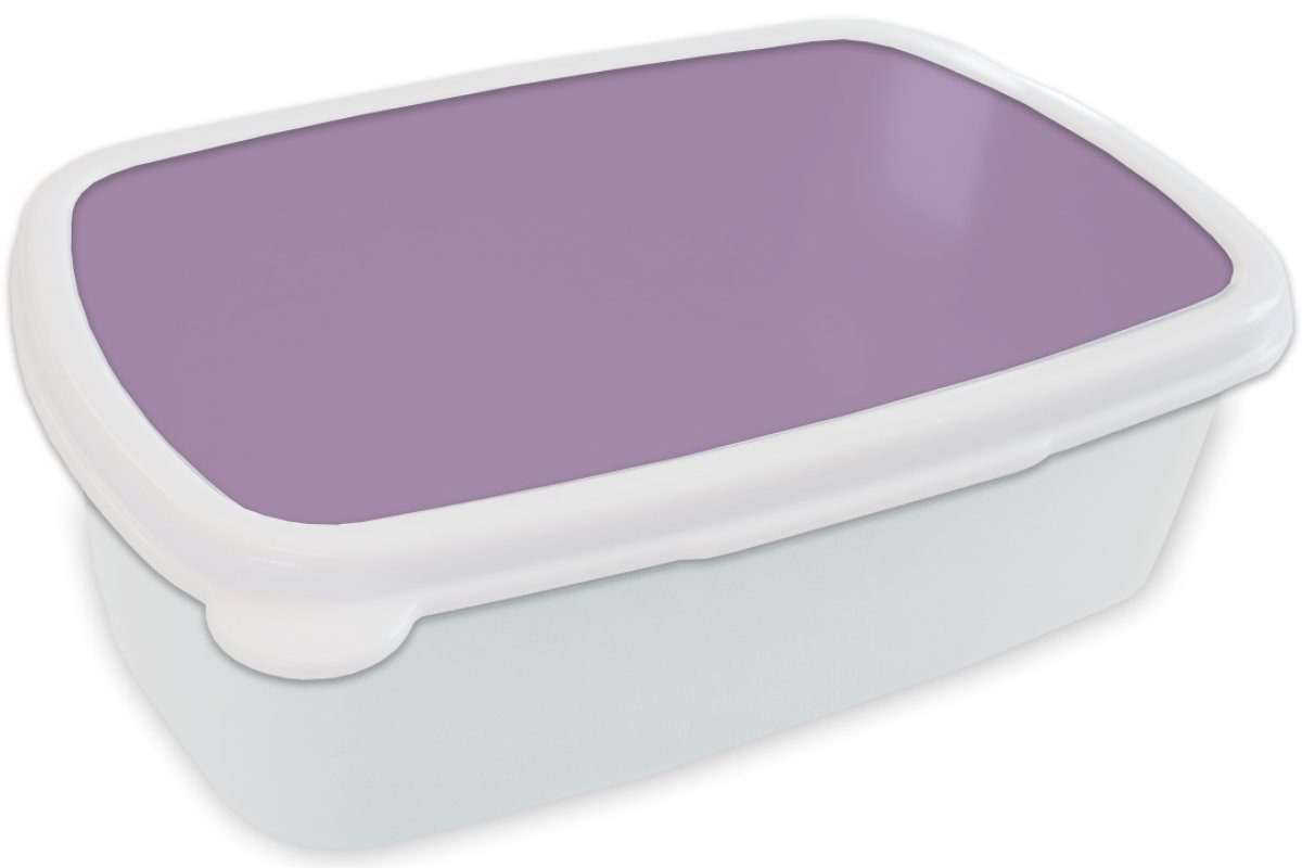 - Einfarbig, und Kunststoff, (2-tlg), Brotdose, Farbe und Violett - für Mädchen MuchoWow Kinder für - Lunchbox weiß Farben Erwachsene, Brotbox - Innenbereich Jungs