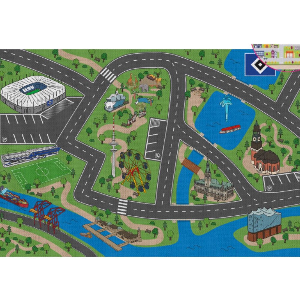 VertriebsArena GmbH Kinderteppich HSV Spielteppich, Höhe: 0 mm
