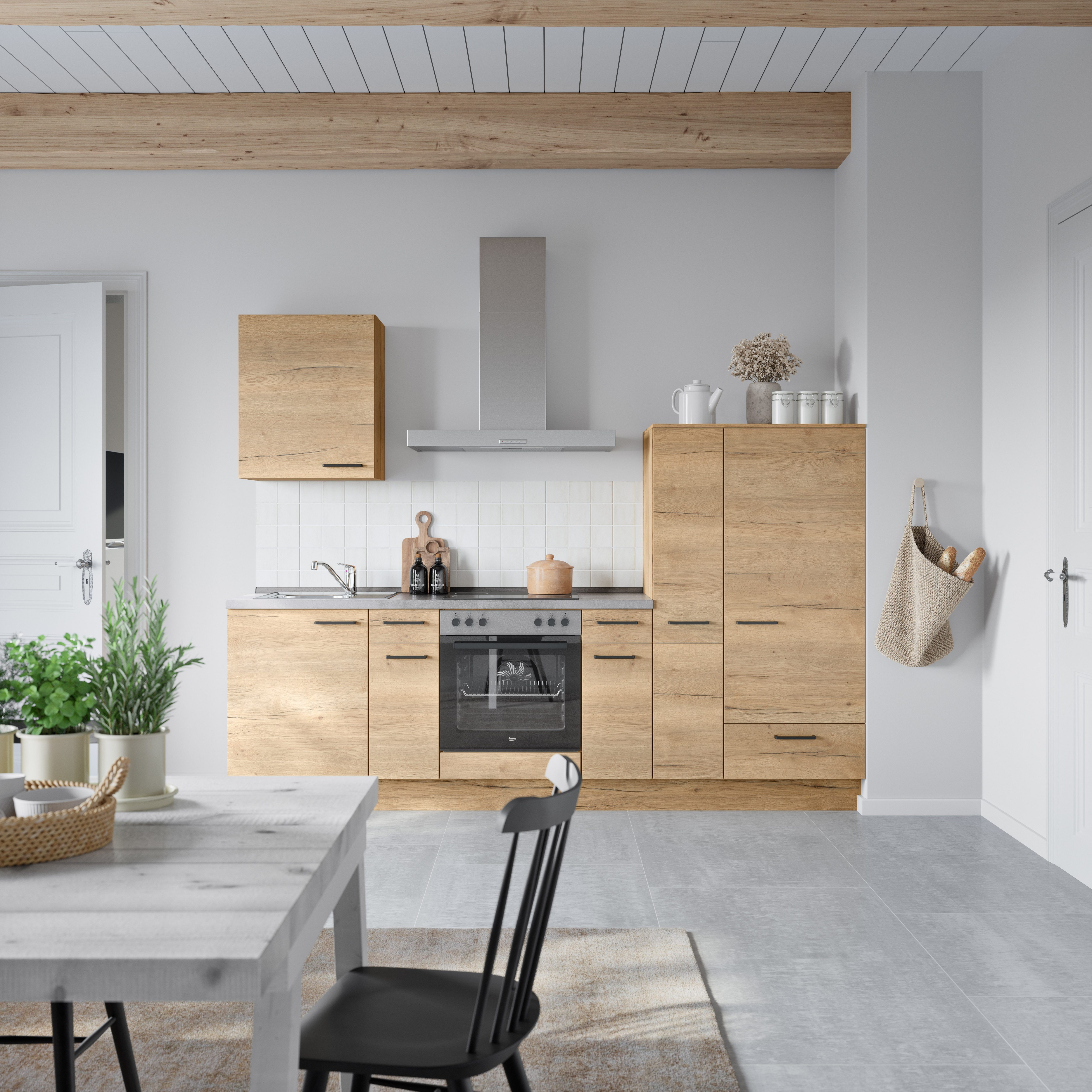 nobilia® Küchenzeile "Structura I", NEU: individuell anpassbar mit gratis Profi-Beratung, vormontiert, Breite 270 cm, Ausrichtung wählbar, wahlw. mit E-Geräten