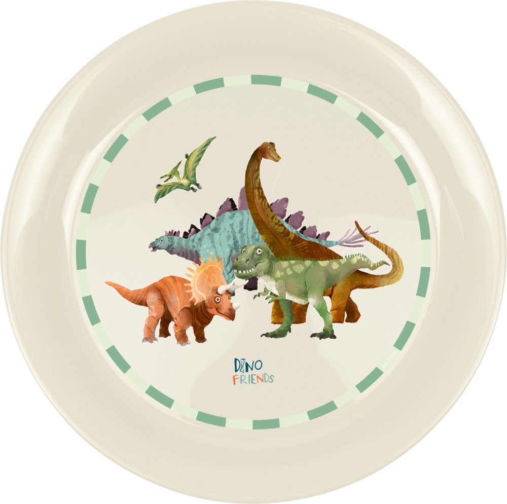 COPPENRATH DIE SPIEGELBURG Kunststoffteller Teller - Kinderteller Dino Friends, (1 St), bruchsicher und leicht zu reinigen