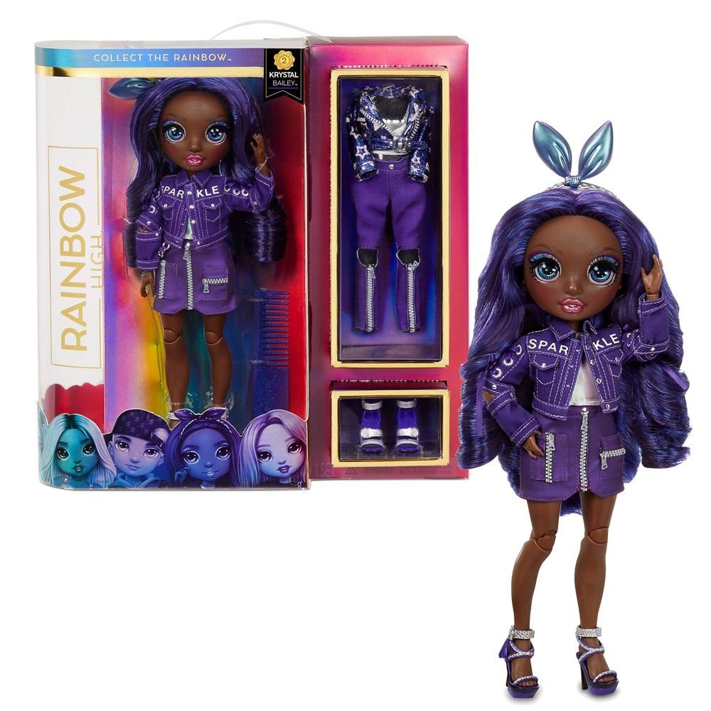 MGA ENTERTAINMENT Anziehpuppe Krystal Bailey Indigo Fashion Puppe Rainbow Surprise High Serie 2