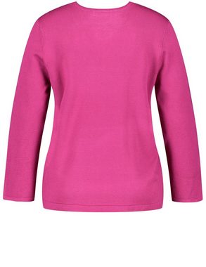 Samoon Rundhalspullover Basic Pullover mit V-Ausschnitt