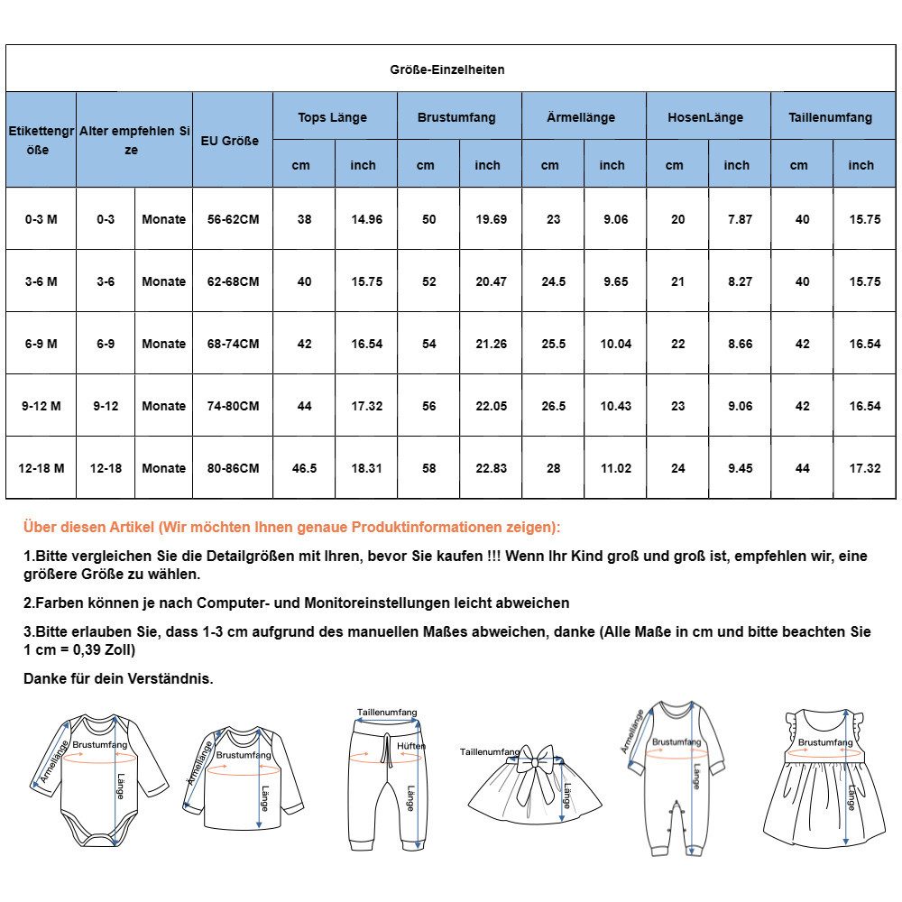 Lapastyle Shirt, Rock & Haarband Baby Mädchen Langärmliger Overall & süßes Trägerkleid & Stirnband (Set, 3-tlg) Party-Outfits für Neugeborene mit Häschenmuster und Polka-Dot Druck