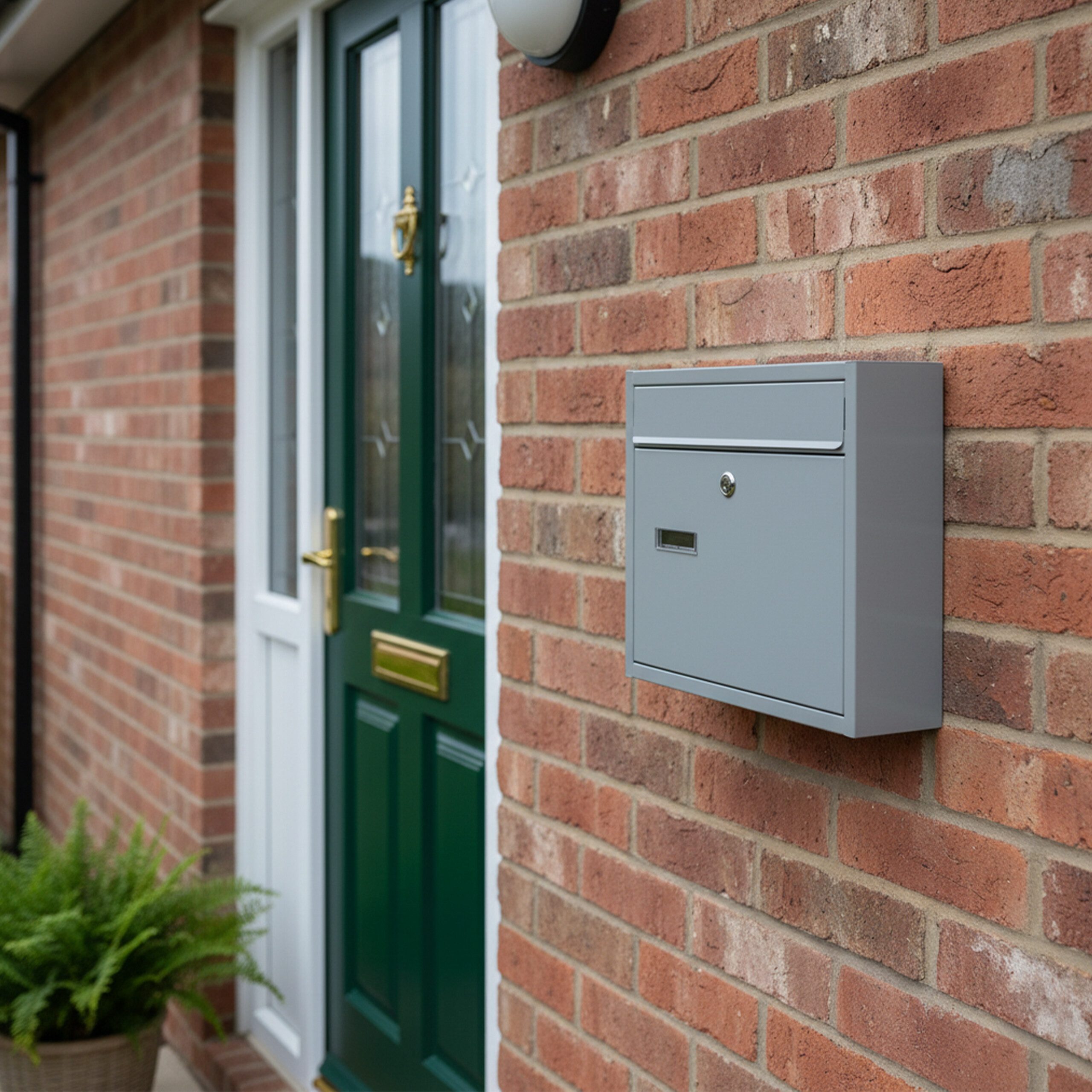 relaxdays Briefkasten mit Namensschild, grau günstig online kaufen