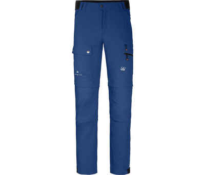 Bergson Zip-off-Hose FROSLEV Bermuda Zipp-Off Herren Wanderhose, recycelt, elastisch, 7 Taschen, Normalgrößen, blau