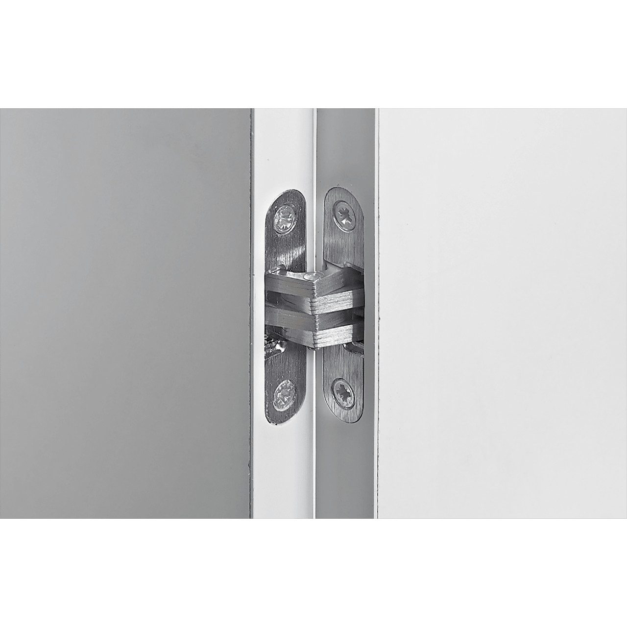 Möbelbeschlag Einfrässcharnier Edelstahl Optik 28-40 mm