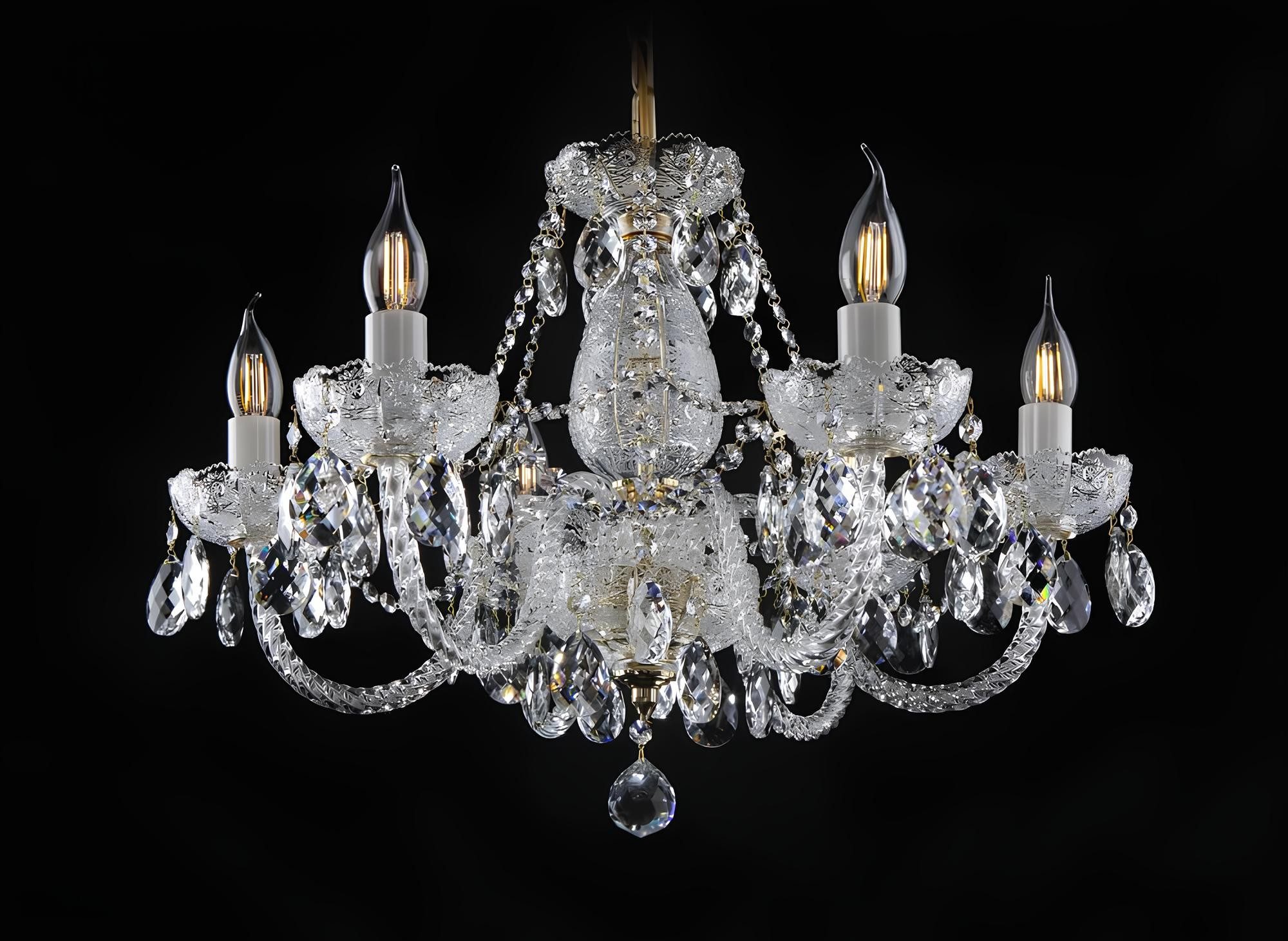 JVmoebel Kronleuchter Elite Bohemia Designer Deckenlampe in Transparent-Amber, Transparent-Amber, Made in Europa