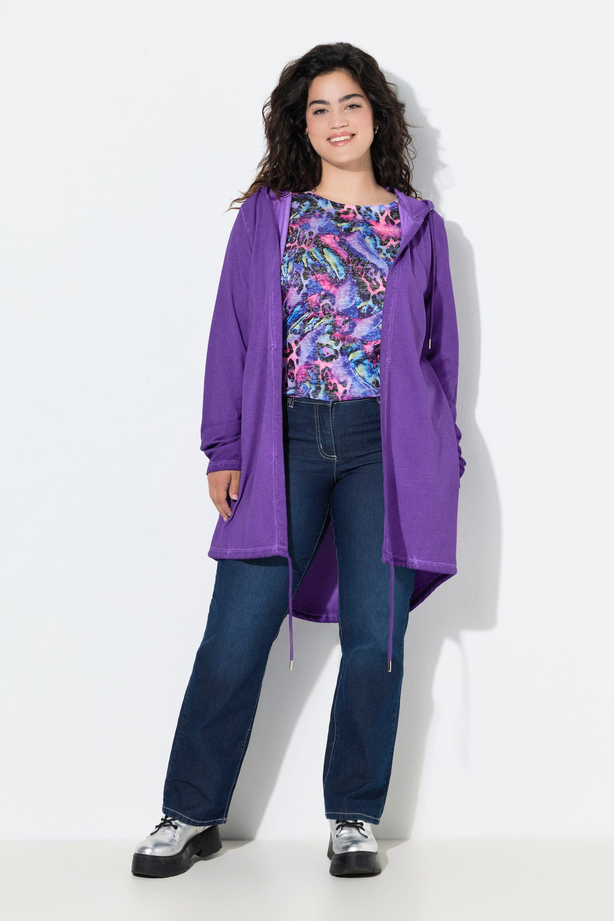 Angel of Style Sweatjacke Sweatjacke offene Form Kapuze