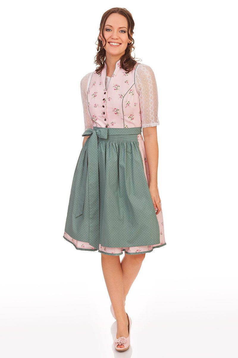 Alpenfee Tracht Dirndl Midi Dirndl 2tlg. - FIONA - rosa